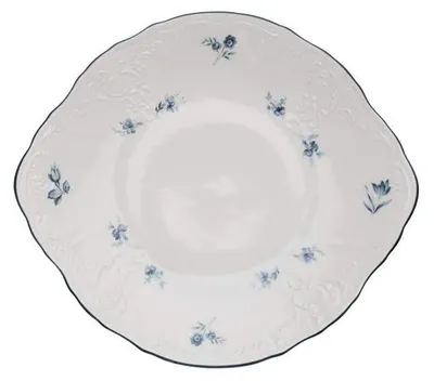 Produktbild von Thun 1794 Kuchenteller, Tschechisches Porzellan, Bernadotte, 27 cm, blaue Rosetten, Thun