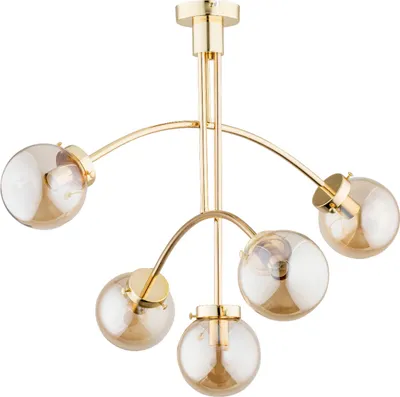 Immagine prodotto di Lampadario LUSCO oro-ambra 5xE14x40W in vetro, dimensioni: 61x74x74 cm, IP20, Alfa
