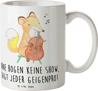 Produktbild von Mr. & Mrs. Panda kakaobecher Geige Bogen - Weiß - Geschenk, Kammermusik, Musiker, Kaffeebecher, Bürotasse, Kaffeetasse, Musik, Teepott, Lernen, Folklore, Instrument