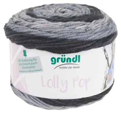 Produktbild von Gründl Wolle "Lolly Pop", 4-fädig, 150 g, ca. 240m Black Pepper Swirl, Farbe 08