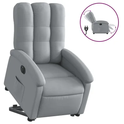 Produktbild von vidaXL Relaxsessel mit Aufstehhilfe Elektrisch Hellgrau Stoff