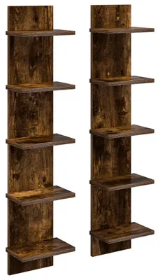 Immagine prodotto di vidaXL Mensole da parete, 2 pezzi, effetto legno, 22 x 15 x 100 cm, materiale composito di legno