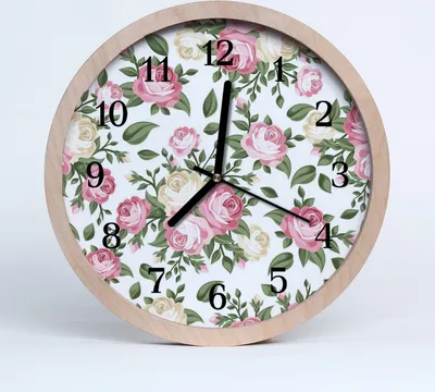 Produktbild von Holzuhr 30fi cm wanduhr - Pflanzen Blumen