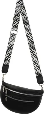 Produktbild von Bauchtasche (76255) Umhängetasche Crossbody-Bag Hüfttasche Kunstleder Italy-Design BLACK