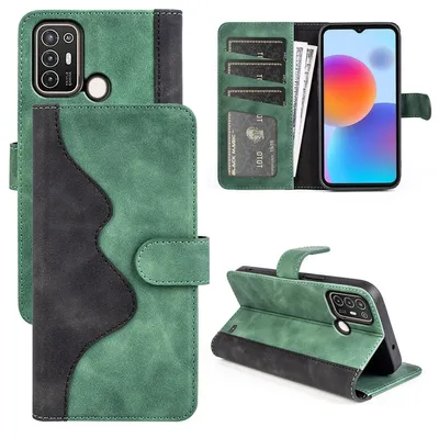 Image de Étui de protection en simili cuir vert pour téléphone portable ZTE Blade A52