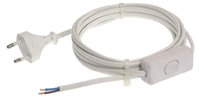 Produktbild von as-Schwabe Euro-Zuleitung 3m Schalter Euro-Flachstecker 230V 2.5A Weiß IP20