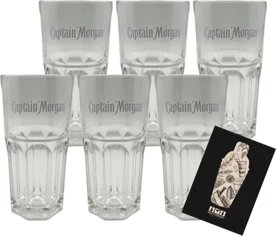 Produktbild von Captain Morgan 6er-Set Longdrinkglas - Longdrinkgläser 2cl und 4cl geeicht