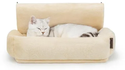 Zdjęcie produktu dla leżak na kaloryfer dla kota lionto, miękki, przytulny leżak z metalowymi haczykami, zmywalnym pokrowcem i bezpiecznym uchwytem, beżowy