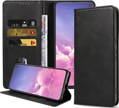 Immagine prodotto di Smartphonica Custodia in ecopelle per Samsung Galaxy S10E con chiusura magnetica e portacarte a libro - nero