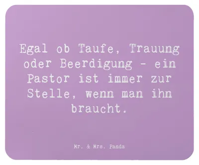Produktbild von Mr. & Mrs. Panda Mauspad Spruch Pastor Begleiter - Lavendeltraum - Geschenk, Berufe, kreative Geschenke, Mouse Pad, pc, Mousepad, Seelsorge, Trauung, Berufspassion, Beruf