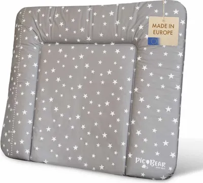 Produktbild von pic Bear weiche Wickelauflage HONEY 85 x 72 cm hochwertige Wickelmatte 100 Motiv: Sternenhimmel grau-weiß