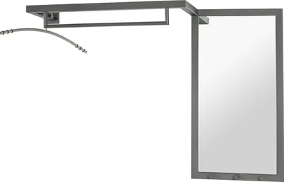 Immagine prodotto di Appendiabiti da parete HAKU con specchio, antracite - metallo, specchio, L/A/P: 108x75x26 cm