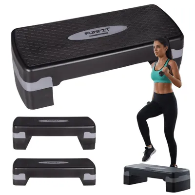 Zdjęcie produktu dla Step do aerobiku stepper schodek fitness 3 stopniowy regulowany FUNFIT 120kg, productTiles.product.images.aiGenerated