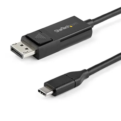 Produktbild von StarTech.com 3ft (1m) USB C to DisplayPort 1.2 Cable 4K 60Hz, Bidirectional DP to USB-C or USB-C to DP Reversible Video Adapter Cable, HBR2/HDR, USB Type C/Thunderbolt 3 Monitor Cable - 4K USB-C to DP Cable - DisplayPort-Kabel - 24 pin USB-C (M)
