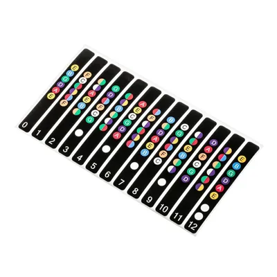 Produktbild von 13-teiliges Set Klebeakkorde für Gitarre, mehrfarbige Akkord-Lernhilfe für Einsteiger