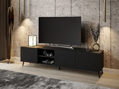Obrázek produktu pro TV skříňka GEORGIA černá / černá matná, nohy: černé