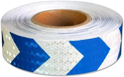 Obrázek produktu pro Reflexní páska 5 cm x 3 m – laser s bílým bodem, 1 ks, modro-bílá, samolepicí, výstražná páska