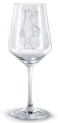 Produktbild von Mr. & Mrs. Panda Rotweinglas mit Gravur Fuchs Laterne - Transparent - Geschenk, glas für rotwein, Selbstbewusst, graviertes Weinglas, graviert, Sankt Martin, Kelch
