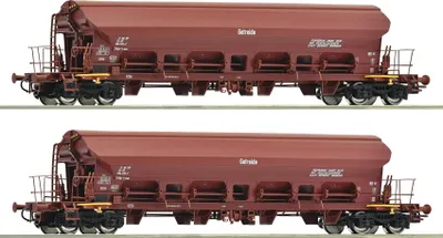 Produktbild von ROCO Set mit 2 Schwenkdachwagen, Gattung Tads-y DR Ep IV 6600125 Spur H0