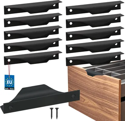 Produktbild von KOTARBAU® 10er Set Möbelgriff Möbelgriffe Schrankgriffe 96 / 116 mm ZnAl Küchengriffe Schwarz Griffe Möbel Türgriff Profilgriff Türgriffe Küche Schubladengriffe Griffe für Küchenschränke Modern