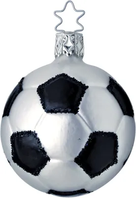 Produktbild von Christbaumschmuck Fußball Glas 7,5 cm schwarz weiß