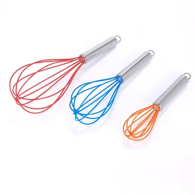 Produktbild von MSV Schneebesen Rührbesen aus Silikon & Edelstahl, 3er Set in Bunt
