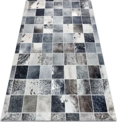 Zdjęcie produktu dla Dywan PATCHWORK 21716 - Skóra bydlęca szary 120x170 cm