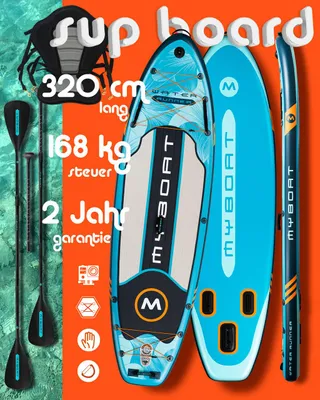 Produktbild von Komplettset Kajak Touring SUP Board Set mit 7cm hohem stabilem Sitz, zweite 4-teiligem Paddel, MyBoat Water Runner 2 Personen Paddling Kayak Kanu Boot