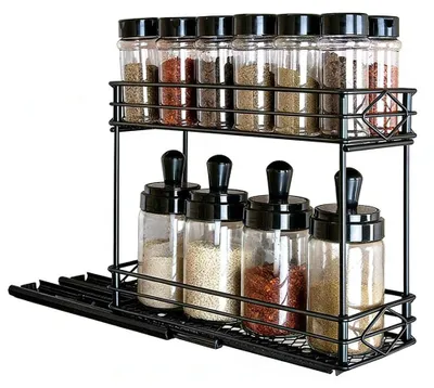Produktbild von Kräuterregal mit 2 Ebenen und Schubladen - Küchenorganizer