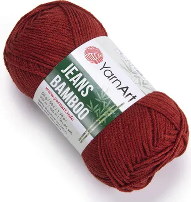 Produktbild von Yarn Art Jeans Bamboo 143 Dark Red Strickgarn