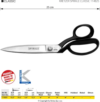 Obrázek produktu pro Krejčovské nůžky KRETZER SPIRALE CLASSIC 114825