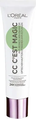Produktbild von L’Oréal Paris C'est Magic, CC Creme, Frauen, Anti-Rötung, Feuchtigkeitsspendend, Auffrischend, Glanz, Röhre, 24 h, AQUA / WATER - CYCLOPENTASILOXANE - ISODODECANE - CYCLOHEXASILOXANE - GLYCERIN - PEG-10...