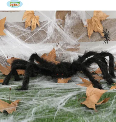 Produktbild von haarige schwarze Riesen Spinne Halloween 15 cm + Beine