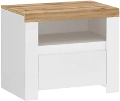 Image de Meuble de chevet pratique avec tiroir et niche sous le plateau pour la chambre à coucher Vigo