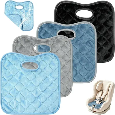 Imagen del producto de Protectores para asientos de coche para niños, paquete de 4 unidades, diseño con motivos de "pipi", para proteger los asientos del coche