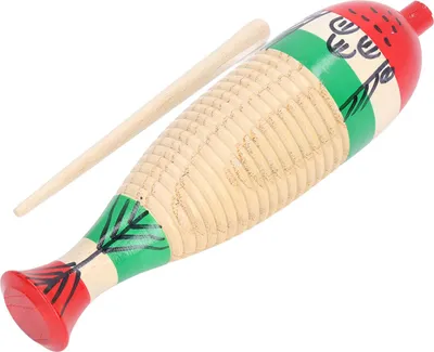 Produktbild von Hölzernes Guiro-Schlaginstrument, fischförmiges Früherziehungswerkzeug, Geschenk für Kinder