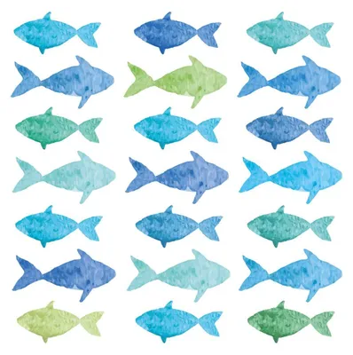Produktbild von Servietten 33x33 cm - Aquarell Fishes