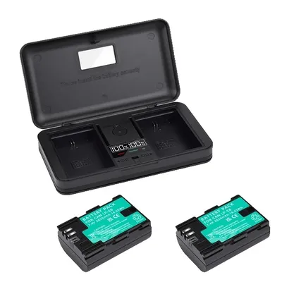Obrázek produktu pro Baterie LP E6, kapacita 2850 mAh, dvojitá nabíječka, 2 baterie a nabíječka