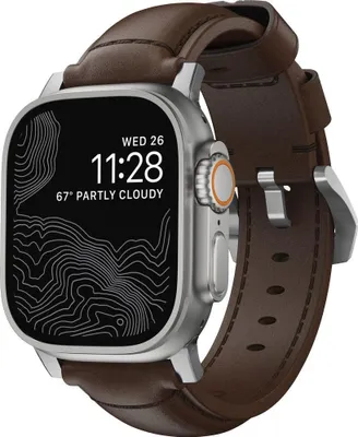 Produktbild von Nomad Lederarmband Apple Watch 42mm / 44mm / 45mm / 49mm braun / silber