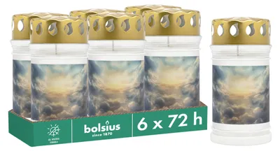 Zdjęcie produktu dla Świece nagrobne Bolsius – z motywem – niebo – zestaw 6 sztuk – czas palenia: 3 dni