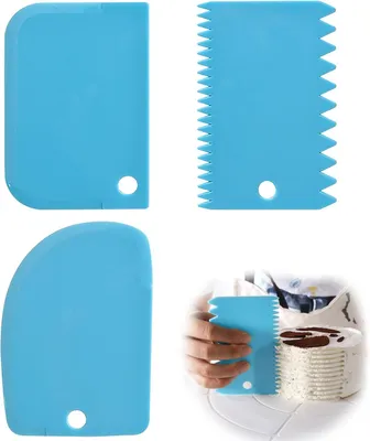 Imagen del producto de Juego de espátulas para pasteles, de 3 piezas, de plástico, de 12 x 8,5 cm, para decoración de tartas