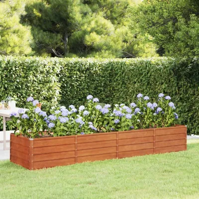 Immagine prodotto di Letto Rialzato da Giardino Ruggine 320x80x45 cm Acciaio Corten