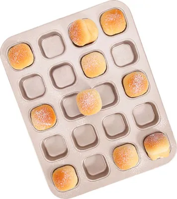 Image de CANDeal Mini-lèchefrite à 20 puits, Acier au carbone antiadhésif, Mini-lèchefrite à pain, Mini-plaque à gâteaux carrée, Machine à gâteaux adaptée à la bouche