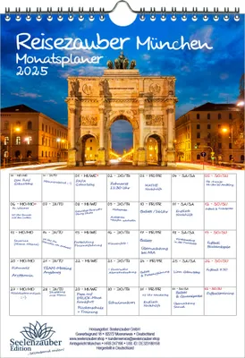 Produktbild von Reisezauber München Planer DIN A4 Kalender für 2025 München Bayern Deutschland - Seelenzauber