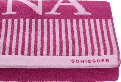Produktbild von Schiesser Frottier Saunatuch Rom | 100% Baumwolle aus hachhaltiger Produktion | garngefärbt, weich, saugstark, groß | 75x200 cm | Fuchsia