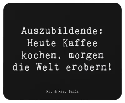 Produktbild von Mr. & Mrs. Panda Mousepad Spruch Auszubildender Abenteuer - Schwarz - Geschenk, computer, Geschenke für Berufstätige, Beruf, Berufseinsteiger, Berufsalltag, Mouse Pad