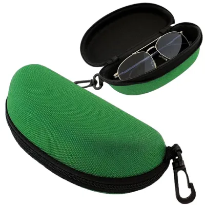 Obrázok produktu pre Puzdro na okuliare tvrdé etui na okuliare zelené 17 x 8 5 cm ochranné puzdro so zipsom