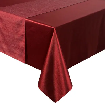 Produktbild von EUROFIRANY | Tischläufer - Tischdecke - 2er Set - 140 x 220 cm - Rot - Tischtuch - Glänzend