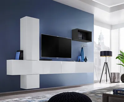 Produktbild von Wohnwand Designer Wohnzimmer Set Wandregal TV-Ständer  Möbel