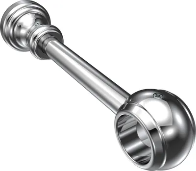 Produktbild von Interdeco Träger mit Abstand 17 cm / Wandhalterung für Gardinenstangen 28 mm Ø, 1-läufig Chrom-farbig, Typ Classic